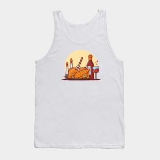 Thanksgiving Cartoon Vector Icon Illustration Tank Top